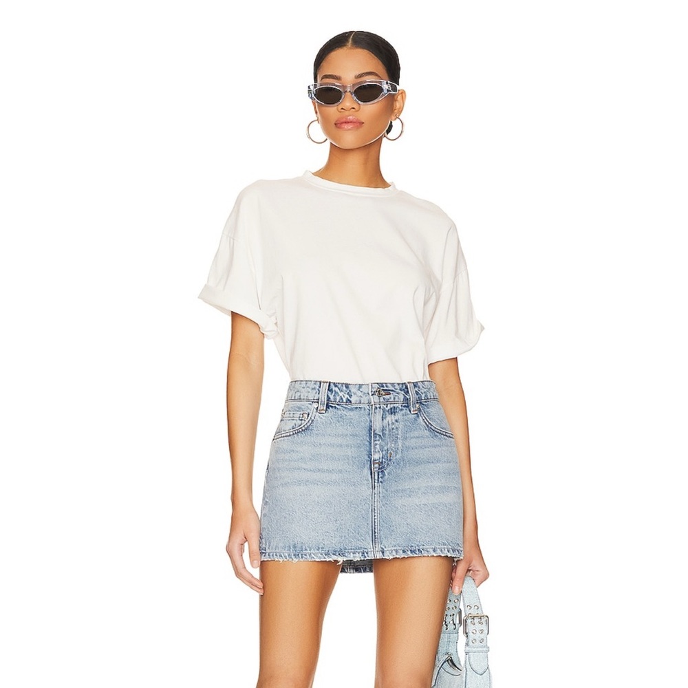 Niki Micro Mini Skirt in Riviera Denim Skirt from Revolve